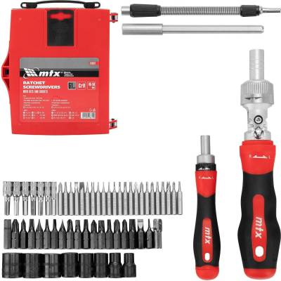 MTX Отвертка реверсивна с битове и вложки. 61 части//mtx 133637 (133637)