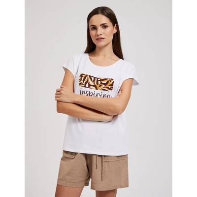 Moodo Дамска тениска с щампа Moodo Moodo | Byal | ЖЕНИ | XS