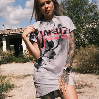 Yakuza dámske šaty Night Flower Urban GKB 25130 grey