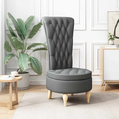 vidaXL Стол с тапицерия Тъмен сив 56, 5 x 70 x 110 см текстил (42020679)