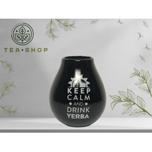 Mate Green Keramická kalabasa Čierna Keep Calm 350 ml