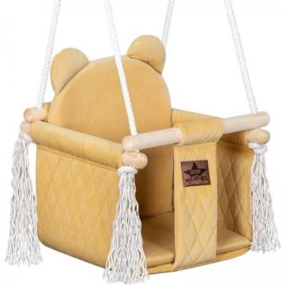 Baby Nellys Stylová houpačka Velvet hořčicová