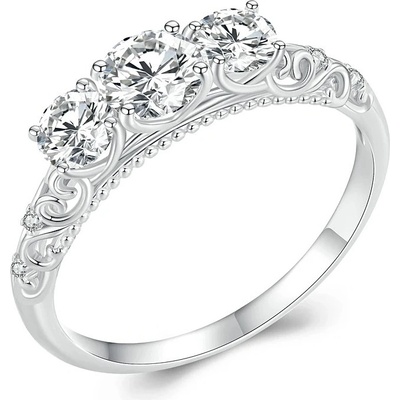 P&J Jewellery Stříbrný moissanitový prsten Elysium SMR18