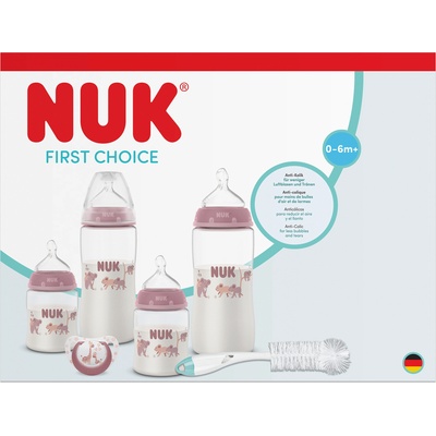 Nuk First Choice + СЕТ Perfect Start Temperature Control - 8 части, розово (10225357)