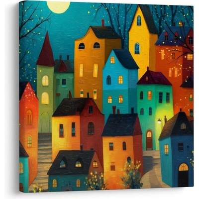 Obraz sváteční světla ve městě - 50x50