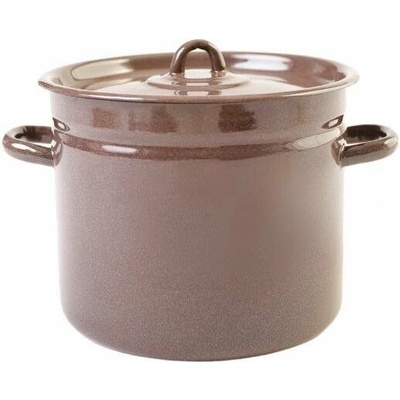 Olymp Hrnec Smalovaný s poklicí 22 cm 7 l hnědý granit