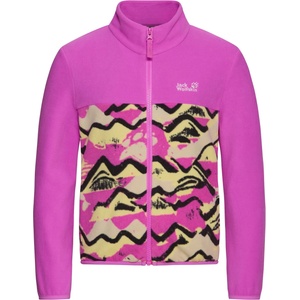 Jack Wolfskin Детско поларено яке Jack Wolfskin Kid's Paw Era 100 Print Fullzip Fleece jacket - Mountain Paw Foxglove - размер 176 (EU) (703-6909-0217)