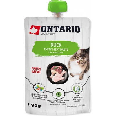 Ontario mäsová pochúťka pre mačky duck fresh meat paste 90 g