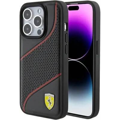 Ferrari Кейс Ferrari Perforated Waves Metal Logo за iPhone 15 Pro, черен (FER000621-0)