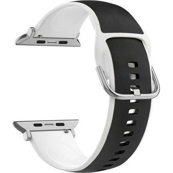 Beline Silico кожена каишка за Apple Watch 42/44/45/49 мм, черно-бяла (Beli03131) (Beli03131)