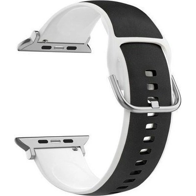 Beline Silico кожена каишка за Apple Watch 42/44/45/49 мм, черно-бяла (Beli03131) (Beli03131)