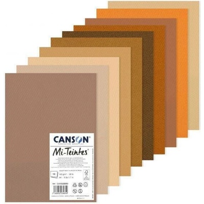 Mi-Teintes listy 50x65cm 10listů 160g Brown Tones
