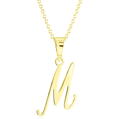 Gemmax Zlatý řetízek s písmenem „M“ GUSYN-42211-36261
