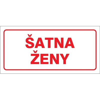 Značka Šatna ženy, samolepicí fólie, 100 × 210 mm BZ FT675