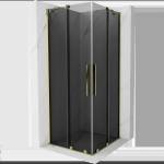Mexen Velar Duo плъзгаща се душ кабина 90 x 90 см, графит, златна - 871-090-090-42-50 (871-090-090-42-50)