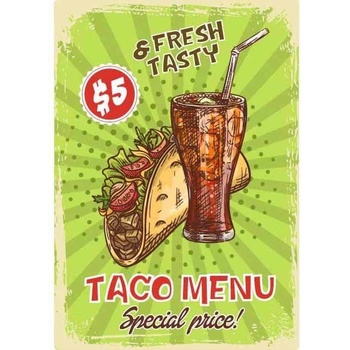 Ceduľa Restaurant Menu - Taco