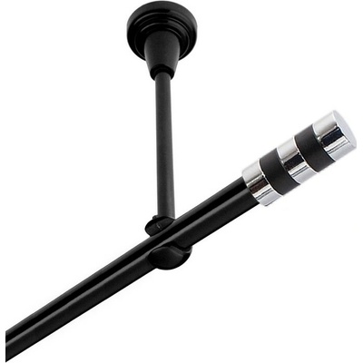 OK-GarnýžeCZ Garnýž kovová jednořadá 19mm Sigma černá 350 cm do stropu / na tunýlek - bez kroužků