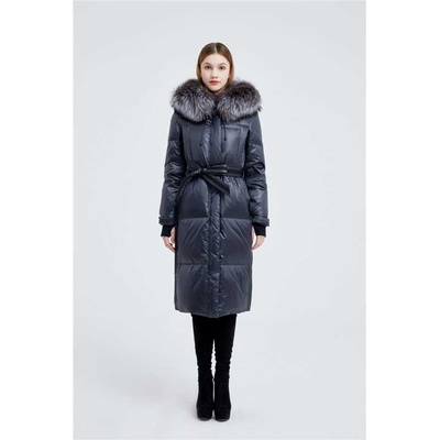 Max Original Leather páperový kabát s kožušinou G-2329-1343 dark blue