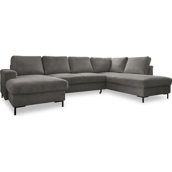 Miuform Сив разтегателен ъглов диван от рипсено кадифе (десен ъгъл) Lofty Lilly - Miuform (1079ON16)