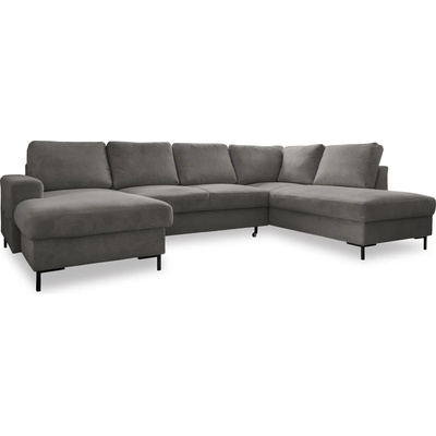 Miuform Сив разтегателен ъглов диван от рипсено кадифе (десен ъгъл) Lofty Lilly - Miuform (1079ON16)