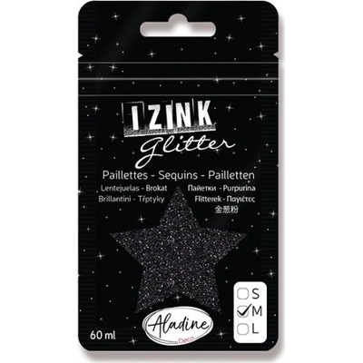 Izink Glitter třpytky 60 ml černá