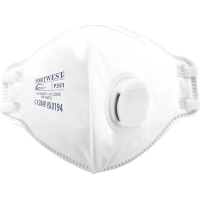 Portwest P351 Časticový respirátor FFP3 s výdychovým ventilom biela UNI