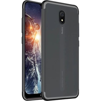 Xiaomi Силиконов прозрачен кейс New Electro за Xiaomi Redmi 8A, Черна гланцирана рамка, Прозрачен (6126)