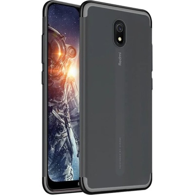 Xiaomi Силиконов прозрачен кейс New Electro за Xiaomi Redmi 8A, Черна гланцирана рамка, Прозрачен (6126)