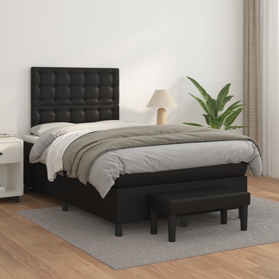 vidaXL Box spring postel s matrací 3137655 umělá kůže černá