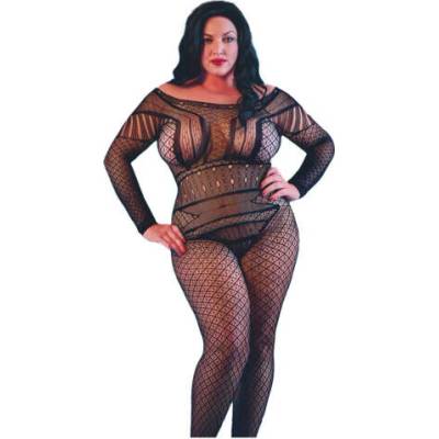 Lace Body Suit Plus Krajkové celotělové body s otevřeným rozkrokem