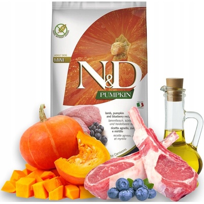 N&D Pumpkin Dog Adult Mini Grain Free Lamb & Blueberry 7 kg
