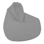 PUFRELAX Пуф, круша, 220л. , Nirvana Hobbit - Teteron Grey, За открито, Перящ се калъф, Пълнеж от Полистиролни перли, 8339 (PUF-G-NH-TEX-GRE) - topmarket