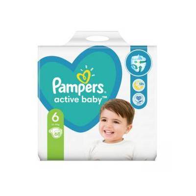 Памперси Pampers, Active Baby, Giant Pack, Размер + 6, 13-18 кг, 68 броя, 8001090950697