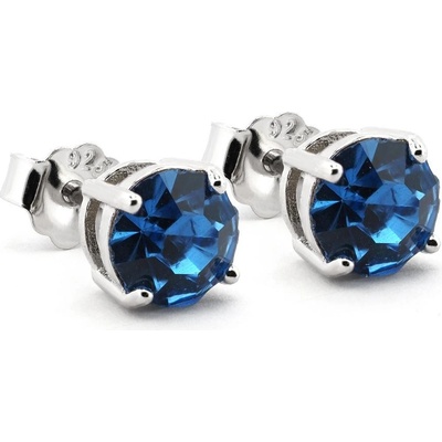 Rafity stříbrné náušnice s modrým safírem E0172PZ-08