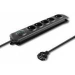 Qoltec Anti-surge bar QOLTEC 1.8M 5-SOCKETS BLACK/Modern
