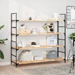 vidaXL Плаващи рафтове, 4 бр. , 160x40x2 см, необработена масивна дървесина, акация (3279414)
