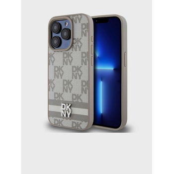 DKNY Заден капак от карирана кожа с шарка и райе за iPhone 14 Pro Max Beige DKNY DKNY | Bezhov | ЖЕНИ | UNI