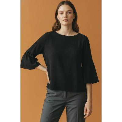 Judith Williams černá elegantní volná halenka se zvonovými rukávy