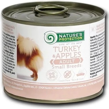 AKVATERA Nature's Protection DOG Adult Small Breeds Turkey & Apples, консерва с пуешко и ябълки за пораснали кучета от дребните породи, Литва - 200 гр