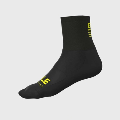 ALÉ Cyklistické ponožky klasické STRADA 2.0 čierna/žltá