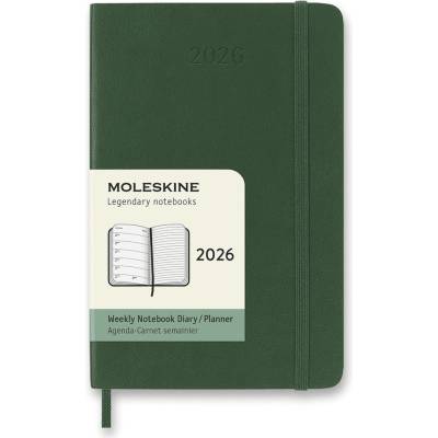 Moleskine A6 týdenní 2026 zelený