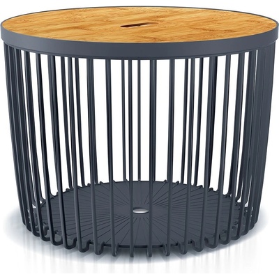Prosperplast Univerzální koš CLUBO s bambusovým víkem antracit 59cm – Zboží Mobilmania