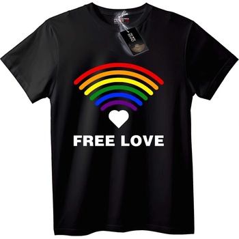 NOONEBRAND Тениска Свободна любов дъга - M, Black
