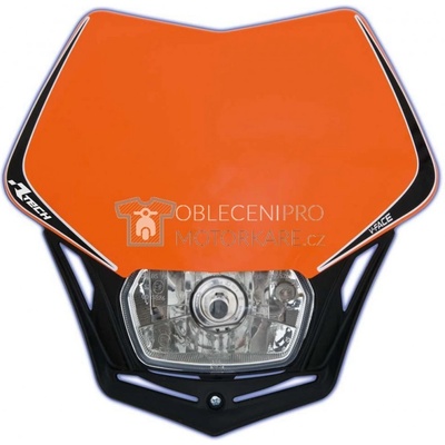 UNI přední maska včetně světla V-Face, RTECH (oranžovo-černá)