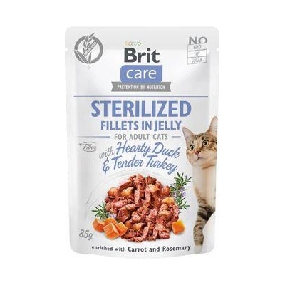 Brit Care Cat Fillets in Jelly Steril Duck&Turkey 85g