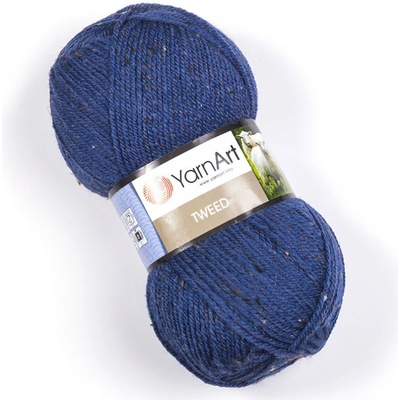 YarnArt pletací příze TWEED 230 tmavě modrá s barevnými nopky, 100g/300m