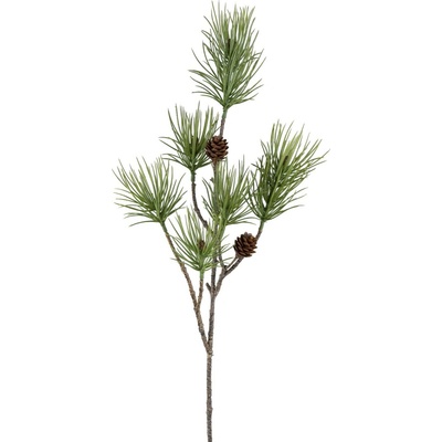 Umělá borová větvička se šiškami výška 72 cm Gasper - zelená