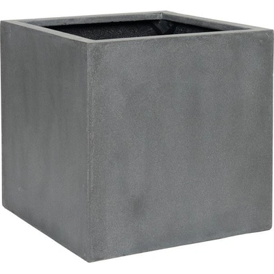 Pottery Pots květináč čtvercový Block XL šedý Natural Fiberstone 60 x 60 x 60 cm