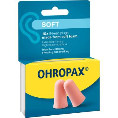 Ohropax SOFT Ušné vložky v plastovom obale 10 ks
