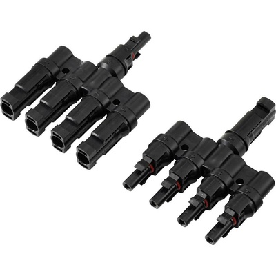 Sada 4-cestných odbočných konektorov pre FV systém čierna TRU COMPONENTS Množstvo: 2 ks